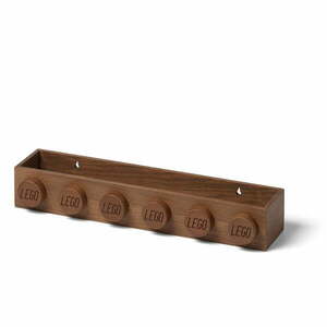 Dziecięca półka z drewna dębowego bejcowanego na ciemno LEGO® Wood obraz
