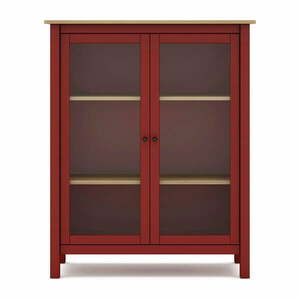 Czerwono-naturalna witryna z drewna sosnowego 90x110 cm Misti – Marckeric obraz