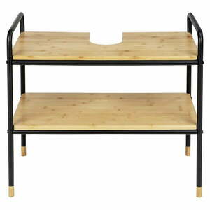 Czarno-naturalna bambusowa szafka pod umywalkę 70x60 cm Loft – Wenko obraz