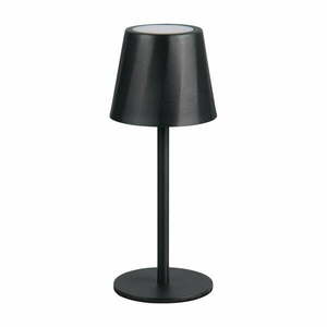 Lampa stołowa LED w kolorze matowej czerni z metalowym kloszem (wysokość 21 cm) Diaz – Trio obraz