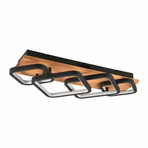 Czarno-naturalna lampa sufitowa LED ze ściemniaczem 32x72 cm Rama – Trio obraz