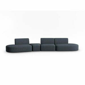 Niebieska sofa z tkaniny szenilowej lewostronna 428 cm Paolo – Milo Casa obraz