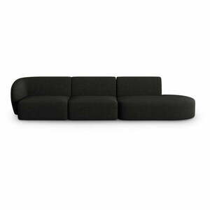 Czarna sofa z tkaniny szenilowej lewostronna 311 cm Paolo – Milo Casa obraz
