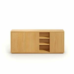 Niska komoda w dekorze dębu w naturalnym kolorze 180x75 cm Abilen − Kave Home obraz