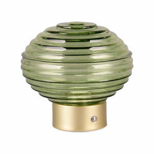 Lampa stołowa LED w zielono-złotym kolorze ze ściemniaczem i szklanym kloszem (wys. 14, 5 cm) Earl – Trio obraz