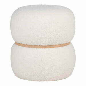Biały puf z materiału bouclé Milford – House Nordic obraz