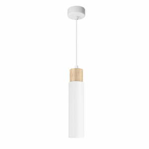 Biało-naturalna lampa wisząca z metalowym kloszem Claro – Candellux Lighting obraz