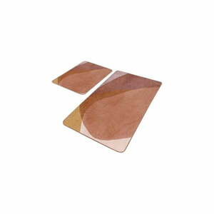 Brązowe aksamitne dywaniki łazienkowe zestaw 2 szt. 60x100 cm – Mila Home obraz