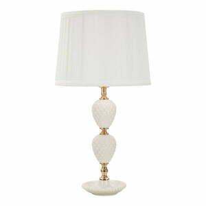 Biała lampa stołowa z tekstylnym kloszem (wysokość 57 cm) Torre – Mauro Ferretti obraz