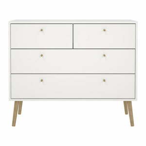 Biała niska komoda 99x82 cm Bodo – Tvilum obraz