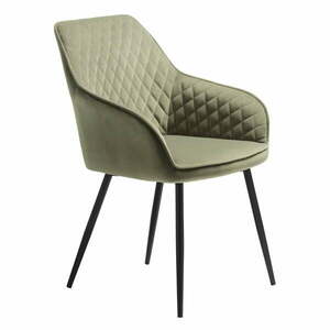 Aksamitne krzesło w kolorze khaki Milton – Unique Furniture obraz