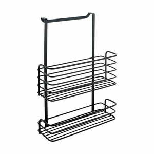 Czarna metalowa półka kuchenna Metaltex Galileo Lava Double obraz