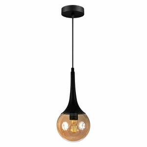 Czarna lampa wisząca ze szklanym kloszem ø 15 cm One – Squid Lighting obraz