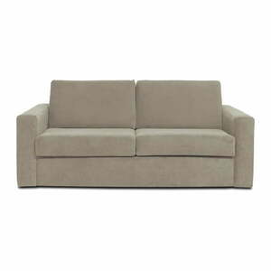 Beżowa sztruksowa sofa rozkładana Scandic Elbeko obraz