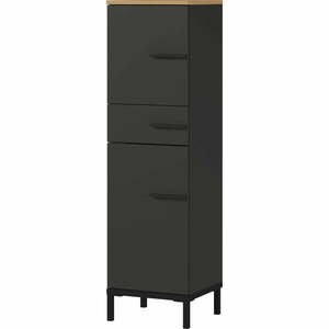 Ciemnoszara szafka łazienkowa w dekorze dębu 34x123 cm Yonkers – Germania obraz