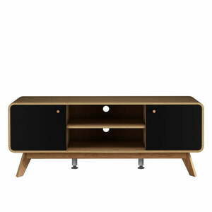 Czarna szafka pod TV w dekorze dębu 140x53 cm Cassie – Støraa obraz