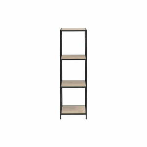 Czarno-naturalny regał w dekorze dębu 37x120 cm Seaford – Actona obraz
