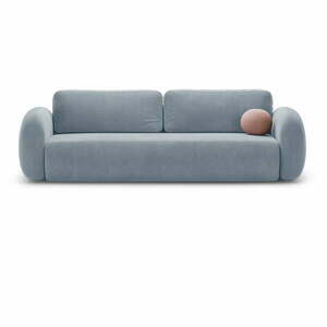 Szaroniebieska aksamitna rozkładana/ze schowkiem sofa 262 cm Tonale – Cosmopolitan Design obraz