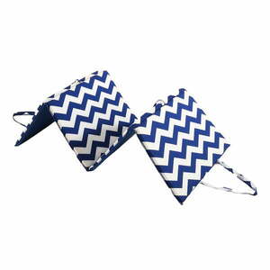 Biało-niebieska ogrodowa poduszka do siedzenia na leżak 49x137 cm Zig Zag – B.E.S. obraz