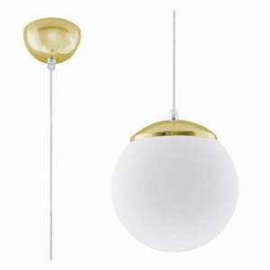 Lampa wisząca w kolorze złota ze szklanym kloszem ø 20 cm Cezab – Nice Lamps obraz