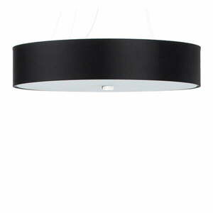 Czarna lampa wisząca z tekstylnym kloszem ø 60 cm Herra – Nice Lamps obraz