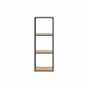 Czarno-naturalny regał ścienny w dekorze dębu 37x108 cm Seaford – Actona obraz