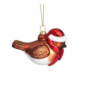 Szklana ozdoba świąteczna wykonana ręcznie 5 cm Robin – Sass & Belle obraz