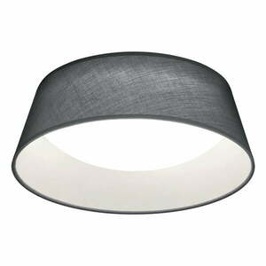 Czarna lampa sufitowa LED z tekstylnym kloszem Ponts – Trio obraz