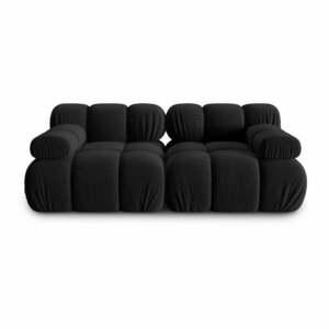 Czarna aksamitna sofa 188 cm Bellis – Micadoni Home obraz