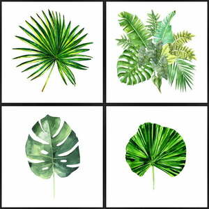 Obrazy zestaw 4 szt. 30x30 cm Monstera obraz