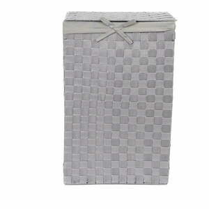 Szary kosz na pranie z pokrywką Compactor Laundry Basket Linen, wys. 60 cm obraz