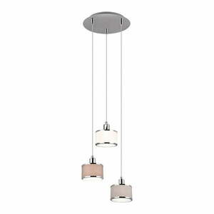 Lampa wisząca w beżowo-srebrnym kolorze z tekstylnym kloszem ø 29 cm Kaprun – Trio obraz