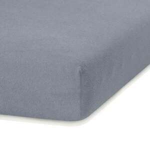 Szare prześcieradło frotte z gumką 180x200 cm Ruby – Restilo obraz