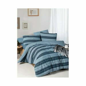 Niebieska 4-częściowa pościel dwuosobowa z prześcieradłem 200x220 cm – Mila Home obraz