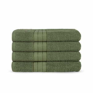 Ciemnozielone bawełniane ręczniki zestaw 4 szt. frotte 50x100 cm – Good Morning obraz