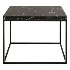 Czarny stolik z blatem w dekorze marmuru 60x60 cm Barossa – Actona obraz