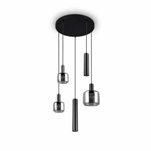 Czarna lampa wisząca z metalowo-szklanym kloszem ø 40 cm Mataro – Trio obraz