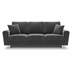 Jasnoszara aksamitna rozkładana sofa ze schowkiem 235 cm Kyoto – Cosmopolitan Design obraz