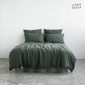 Ciemnozielona lniana pościel dwuosobowa 200x220 cm – Linen Tales obraz