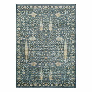 Niebieski dywan z wiskozy Universal Vintage Flowers, 140x200 cm obraz