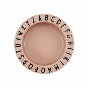 Beżowy głęboki talerz dla dzieci Design Letters Eat & Learn, ø 15, 5 cm obraz