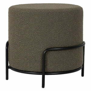 Brązowy taboret z materiału bouclé Bouclé Carl – Tenzo obraz