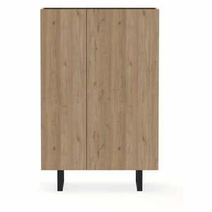 Czarno-naturalna szafka w dekorze dębu 90x137 cm Barna – Marckeric obraz