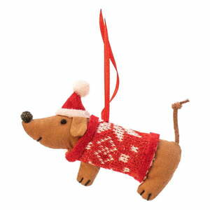 Tekstylna ozdoba świąteczna wykonana ręcznie 6 cm Sausage Dog – Sass & Belle obraz