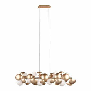 Lampa wisząca w biało-złotym kolorze ze szklanym kloszem Bubble – Trio Select obraz