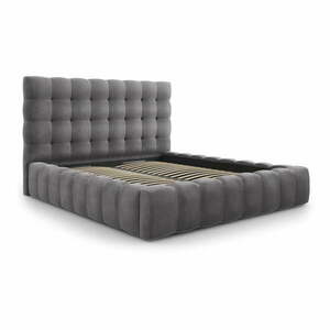 Szare tapicerowane łóżko dwuosobowe ze schowkiem i stelażem 180x200 cm Bali – Cosmopolitan Design obraz
