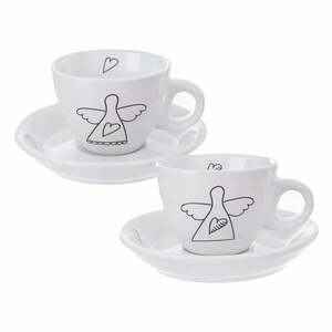 Czarno-białe ceramiczne filiżanki zestaw 2 szt. 90 ml – Orion obraz
