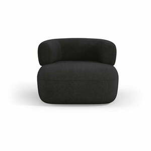 Czarny fotel z materiału bouclé Jenny – Micadoni Home obraz