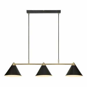 Czarna lampa wisząca z trzema kloszami Markslöjd Klint obraz