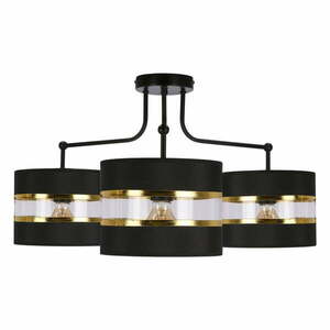 Czarna lampa sufitowa z tekstylnym kloszem ø 20 cm Andy – Candellux Lighting obraz